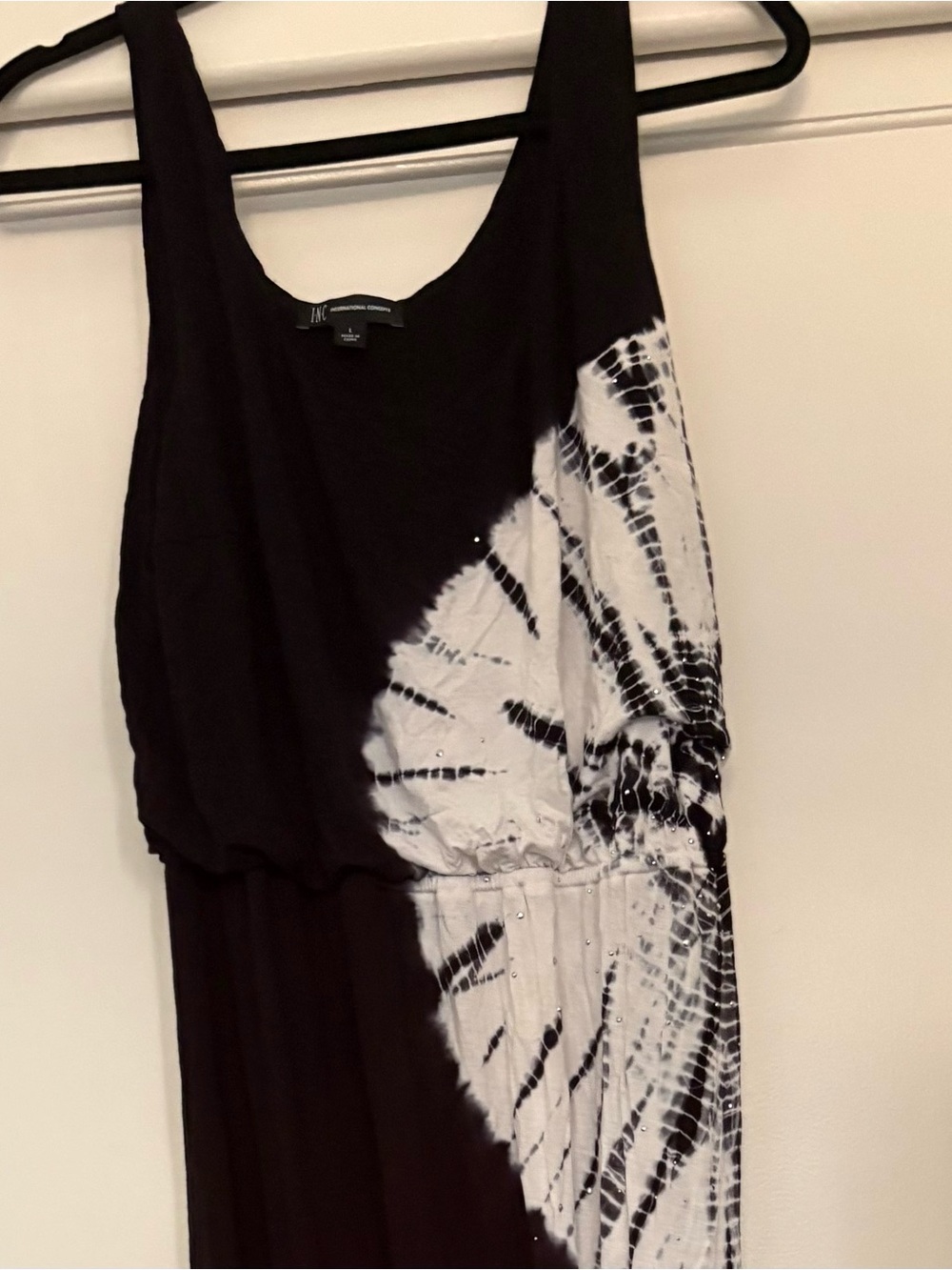INC International Concepts Deep Dark Navy Tie Dye Sleeveless Dress